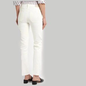 Anthropologie M.I.H Daily High Rise Straight Leg White Jeans